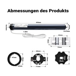 Rullasuojamoottori 156 W 20 Nm IP44 SW60 60 mm
