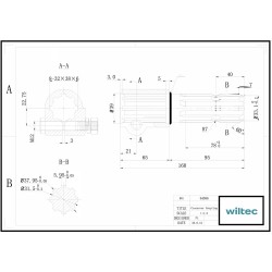 Voimanottoakselin PTO adapteriholkki 160 mm 8 32x38x6 8 32x38x6 traktoriin