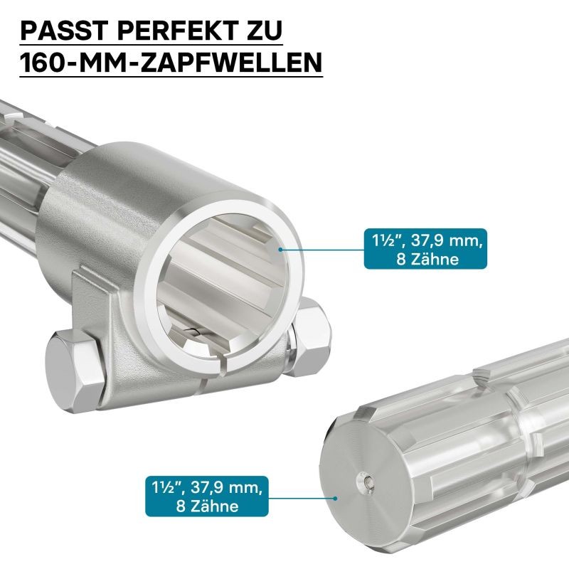 Voimanottoakselin (PTO) adapteriholkki 160 mm 8-32x38x6 / 8-32x38x6 traktoriin