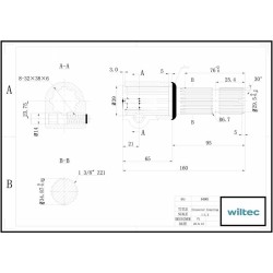 Voimansiirtoholkki PTO-adapteri 160 mm, kiilavarsi 8-32x38x6, 21 hammasta, traktori