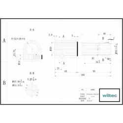 PTO-akselin liitinholkki 165 mm, 8-32x38x6 / 8-32x38x6 traktorille