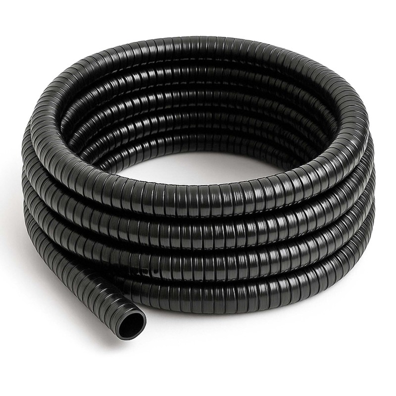 Joustava spiraaliletku 25 m, 19 mm, PVC, musta, kasteluun ja lampiin