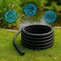 Joustava spiraaliletku 25 m, 19 mm, PVC, musta, kasteluun ja lampiin