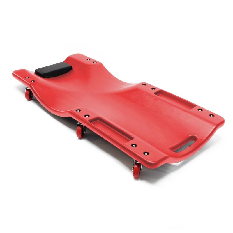 XPOtool automekaanikon rullalauta 91x42,5x11,5 cm, 100 kg, PE, irrotettava niskatuki ja 2 työkalualuetta