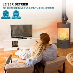 Sähköttömä takkatuuletin, 5 lapaa, 60–350 °C, musta