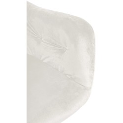 Tyylikäs samettinen ruokapöydän tuoli korkealla selkänojalla ja metallijaloilla