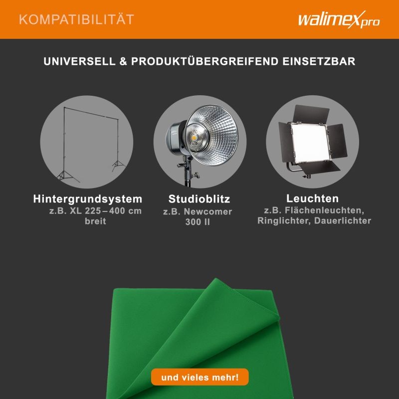 Walimex pro kangastausta 2,85 x 6 m chroma-vihreä