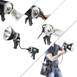 Walimex pro H600 käsikahva Flash2Go akkusalamaan Bowens bajonetti yhteensopiva Godox AD600B n kanssa