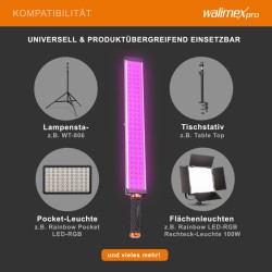 Walimex pro Rainbow LED RGB valotanko 18 W Bi Color sovellusohjattava studiovalo