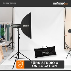 Walimex pro Essential Striplight-softbox 22 x 90 cm, kenno, Bowens-adapteri ja kuljetuslaukku