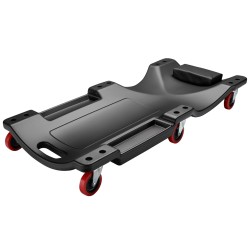 Automekaanikon rullalauta, HDPE-muovi, 915 x 425 x 115 mm, 90 kg, irrotettava pääntuki ja työkalulokerot