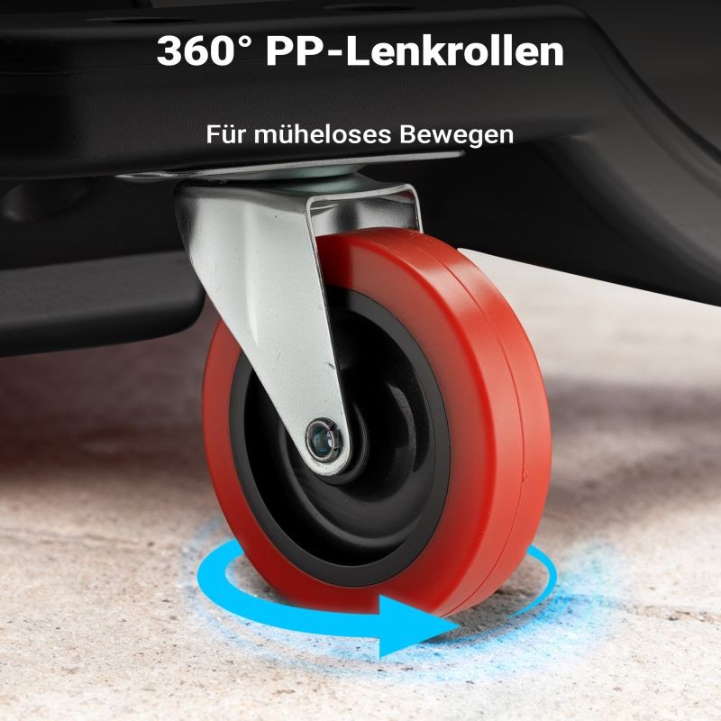 Automekaanikon rullalauta, HDPE-muovi, 915 x 425 x 115 mm, 90 kg, irrotettava pääntuki ja työkalulokerot