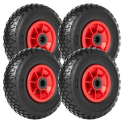 HT2046 Pyöräsarja 4 kpl 3 00 4 85 x 260 mm 90 kg punainen muovivanne kottikärryille