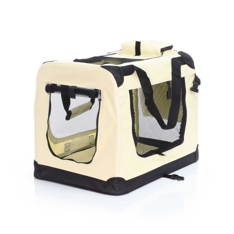 Fudajo taitettava kuljetuslaatikko koirille ja kissoille, M (60 x 42 x 44 cm), beige