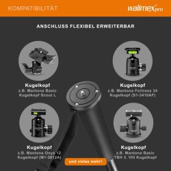 Walimex FT-1502 Pro yksijalka 177 cm, alumiini, 10 kg kantavuus, DSLR-, DSLM- ja kompaktikameroille
