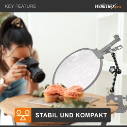 Walimex pro Swivel Arm Magic 28 nivelvarsi, 280 x 70 x 39 mm, kantavuus 2 kg, musta