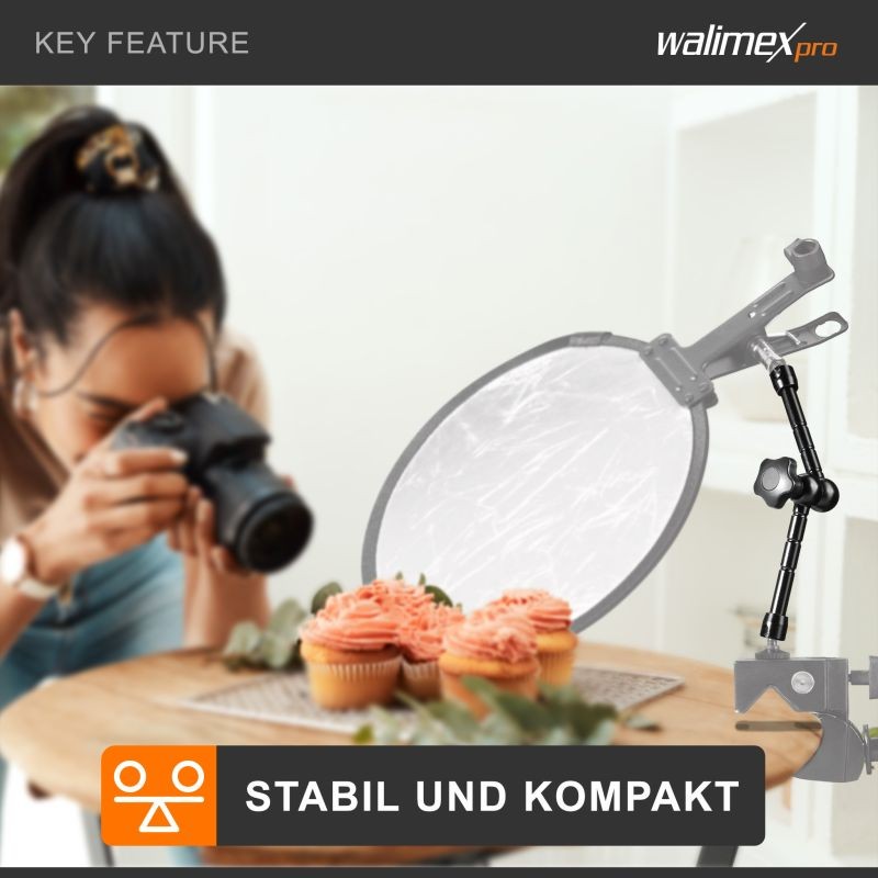 Walimex pro Swivel Arm Magic 28 nivelvarsi, 280 x 70 x 39 mm, kantavuus 2 kg, musta