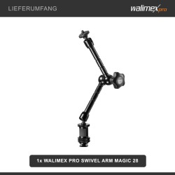 Walimex pro Swivel Arm Magic 28 nivelvarsi, 280 x 70 x 39 mm, kantavuus 2 kg, musta