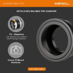 Walimex pro T2-adapteri Canon R -sarjalle, 60 x 40 x 40 mm, musta, metalli