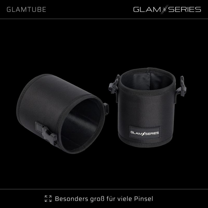 GlamSeries GlamTube meikkisiveltimien säilytysastia 23,5 x 11,5 cm, musta, 2-osainen