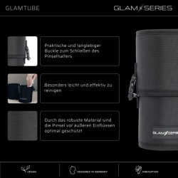 GlamSeries GlamTube meikkisiveltimien säilytysastia 23,5 x 11,5 cm, musta, 2-osainen
