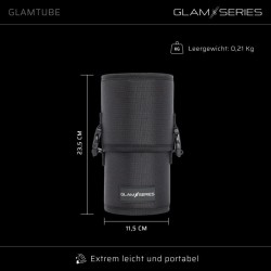 GlamSeries GlamTube meikkisiveltimien säilytysastia 23,5 x 11,5 cm, musta, 2-osainen