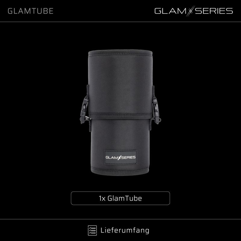 GlamSeries GlamTube meikkisiveltimien säilytysastia 23,5 x 11,5 cm, musta, 2-osainen