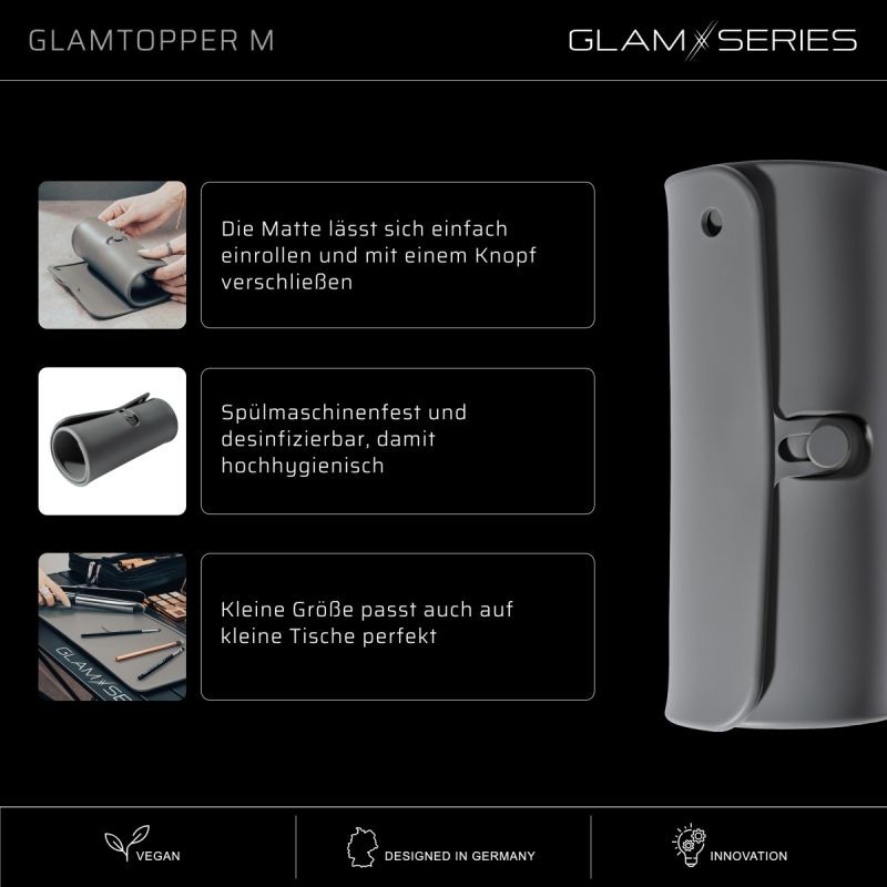GlamSeries GlamTopper M lämmönkestävä silikonimatto 45 x 20 x 0,5 cm, harmaa