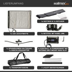 Walimex pro Flex LED 100 Bi Color 100 W LED valomattosetti softboxilla
