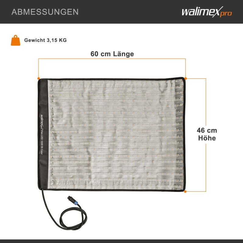 Walimex pro Flex LED 100 Bi Color 100 W LED-valomattosetti softboxilla