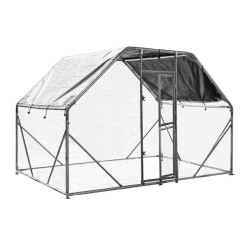 XXL Ulkohäkkisetti 2 x 3 x 2 m sinkitty teräs aurinkokatto kanoille kaniineille ja linnuille