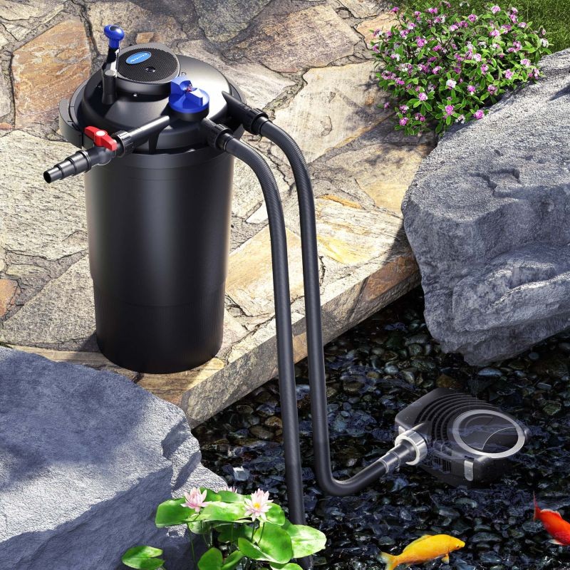 CPF-15000 painesuodatinsetti 30 000 l, 18 W UV-C-lamppu ja NEO-8000 SuperEco pumppu 8000 l/h 70 W
