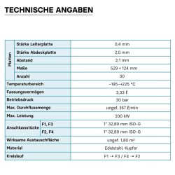 Levy lämmönvaihdin ruostumaton teräs 30 levyä 330 kW 22 m h 3 33 l per kierros