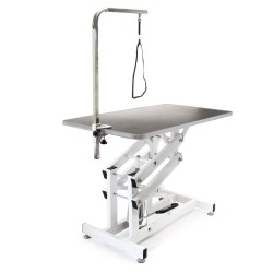 Hydraulinen trimmauspöytä koirille ja kissoille, 108x60x55,5-92,5 cm, taitettava, trimmaussangalla