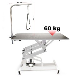 Hydraulinen trimmauspöytä koirille ja kissoille, 108x60x55,5-92,5 cm, taitettava, trimmaussangalla