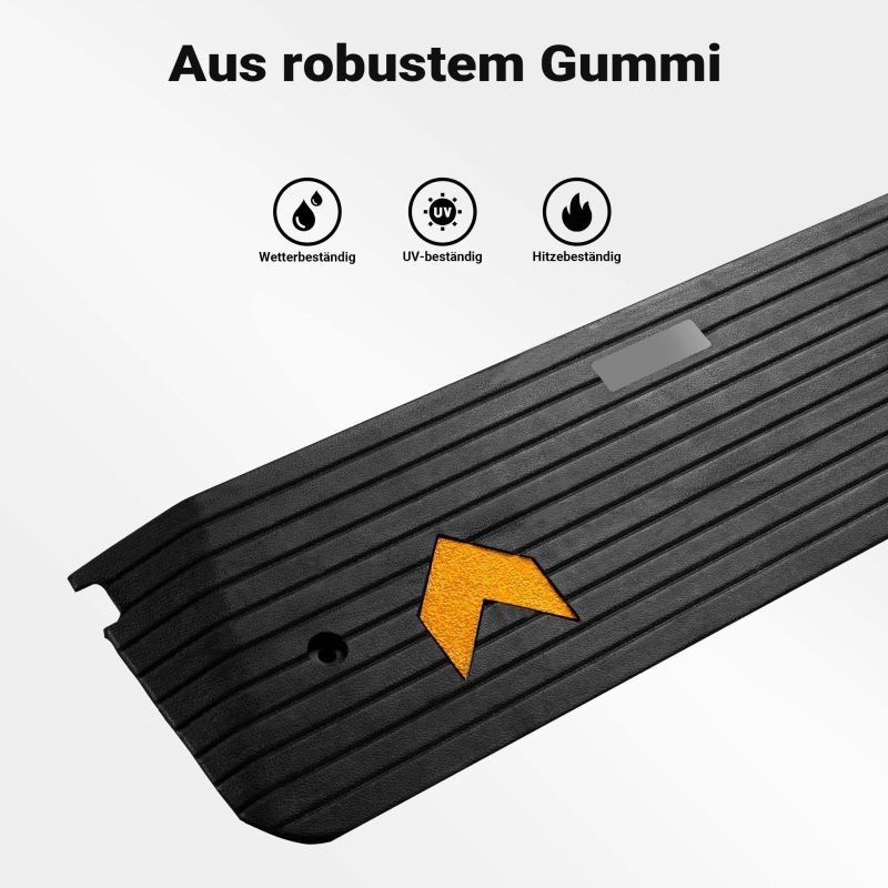 Kumiramppi 50 t, 1100 x 320 x 38 mm, musta, kynnysramppi autoille ja pyörätuoleille