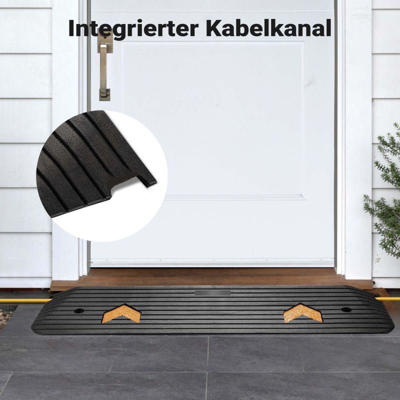 Kumiramppi 50 t, 1100 x 320 x 38 mm, musta, kynnysramppi autoille ja pyörätuoleille