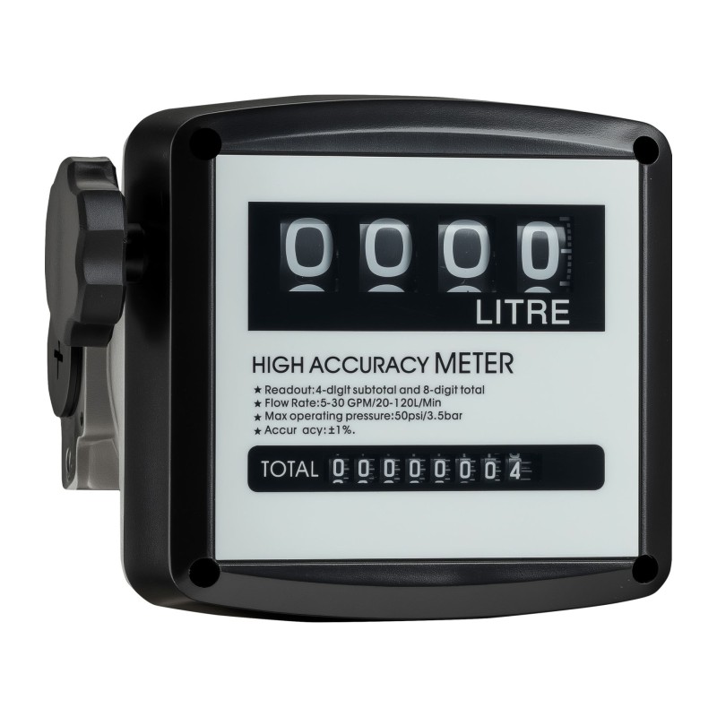 Kaksinkertainen polttoainemittari dieselille ja lämmitysöljylle 20-120 l/min 3,5 bar 32 mm 1 % tarkkuus