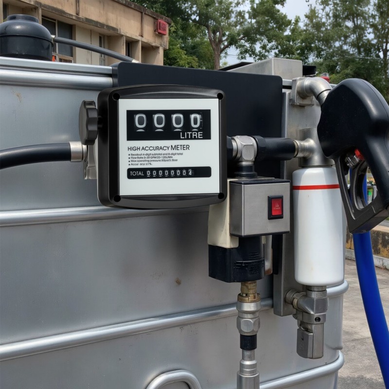 Kaksinkertainen polttoainemittari dieselille ja lämmitysöljylle 20-120 l/min 3,5 bar 32 mm 1 % tarkkuus