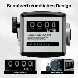 Kaksinkertainen polttoainemittari dieselille ja lämmitysöljylle 20-120 l/min 3,5 bar 32 mm 1 % tarkkuus