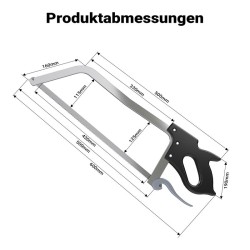 XL Luusaha 43 cm, ruostumaton teräs, ammattikäyttöön