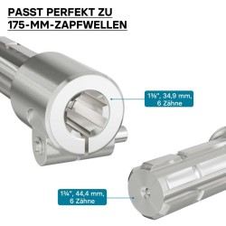 Voimanottoakselin adapteriholkki 175 mm, 6-hammasinen, AISI 1045 -teräs