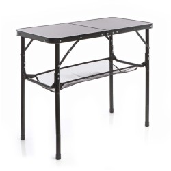 Toboli taitettava retkeilypöytä musta alumiini 80x40 cm korkeussäädettävä 31 45 56 70 cm