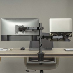 Toboli 2-in-1 teline näytölle ja kannettavalle tietokoneelle, VESA 75x75/100x100, musta
