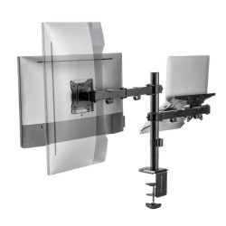2-in-1-teline näytölle ja kannettavalle tietokoneelle, VESA 75x75/100x100, musta
