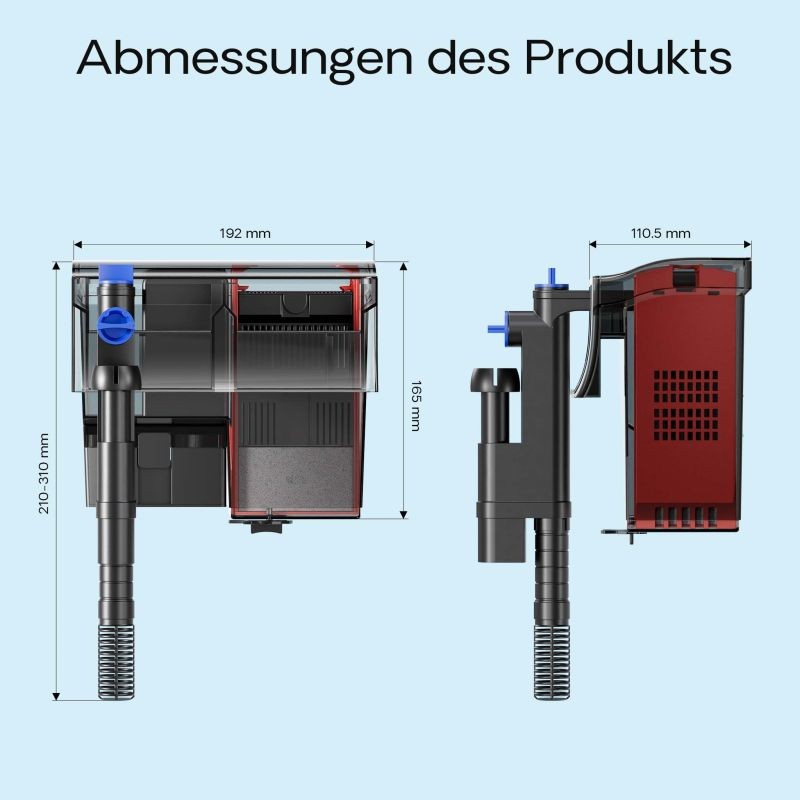 SunSun CBG-500 ripustusfiltteri UV-C-lampulla, 500 l/h, akvaarioille 38–115 l