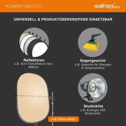 Walimex Reflektoriteline 660 x 120 x 150 mm, heijastimille 10-168 cm, putki 18-30 mm