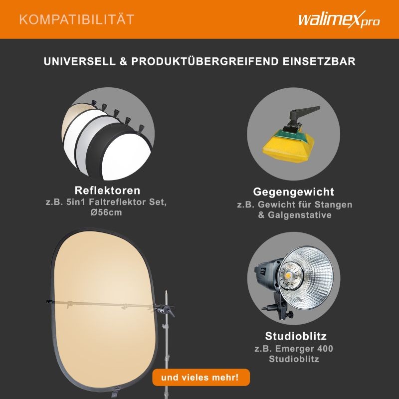Walimex Reflektoriteline 660 x 120 x 150 mm, heijastimille 10-168 cm, putki 18-30 mm