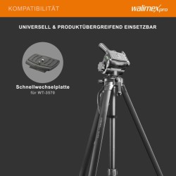 Walimex WT-3570 Basic kamerajalusta 168 cm, musta, 3D-videopää, kuljetuslaukku ja älypuhelinpidike