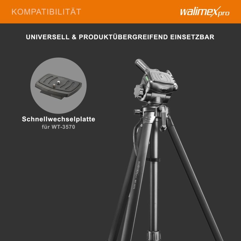 Walimex WT-3570 Basic kamerajalusta 168 cm, musta, 3D-videopää, kuljetuslaukku ja älypuhelinpidike
